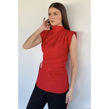 Gülseli Kadın Taşlı Kemer Detaylı Bluz P-00020100