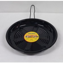 Star Emaye Yuvarlak Emaye - Saplı Köz Tavası Patlıcan Biber Közleme Kestanematik - Yanmaz Yapışmaz