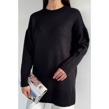 Gülseli Kadın Bisiklet Yaka Yırtmaçlı Triko Tunik P-00020086