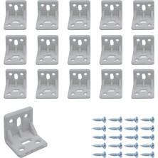 Mr.Bracket 15 Ad. Beyaz Plastik L Gönye Köşe Bağlantı Aparatı - Mobilya Dolap Raf Çekmece Sabitleme Birleştirme