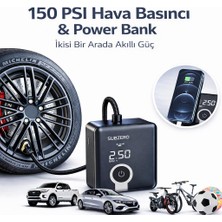 On6 Store 150 Psı Dijital Lastik Şişirme Kompresörü – Power Bank Özellikli Taşınabilir Hava Pompası | Araç, Motosiklet, Bisiklet ve Top Için
