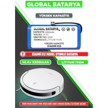 Global Batarya Xiaomi Robot Vacuum E12 Uyumlu Akıllı Robot Süpürge Bataryası 14.4V 3200MAH Pil (Yüksek Kapasite)