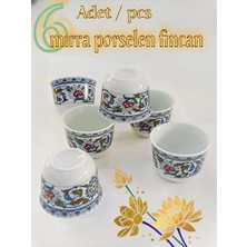 CINARSTORE Bitkisel Çini Renkli Model Desenli Porselen Mirra Set 6 Adet Mırra Cup Porcelain 6 Pieces