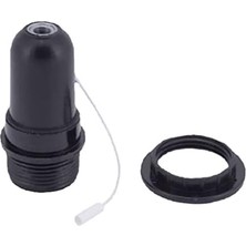 CINARSTORE E27 Ipli Siviçli Duy Lambader Için Uygun Siyah