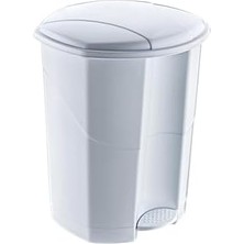 CINARSTORE Pedallı Çöp Kovası 11 Lt Metalik Gri