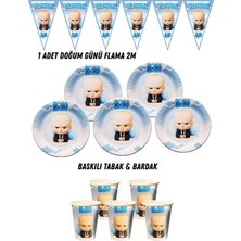 Patron Bebek The Boss Baby 16 Kişilik Tabak , Bardak , Flama Bayrak Doğum Günü Set