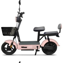 Mondial Bomber Elektrikli Motosiklet Pembe 2026 - Mondimotor 240W Batarya ile 75 kg Taşıma Kapasitesi