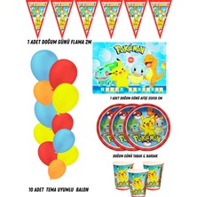 Pokemon Pikachu 32 Kişilik Doğum Günü Parti Malzemeleri Süsleri Partymix