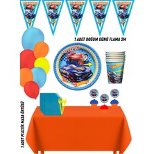 Hotwheels Ateşli Tekerler 8 Kişilik Doğum Günü Parti Süsleri Seti
