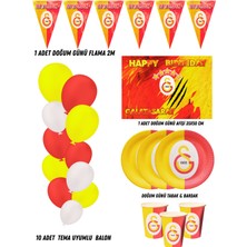 Sarı Kırmızı Taraftar 16 Kişilik Doğum Günü Parti Malzemeleri Süsleri