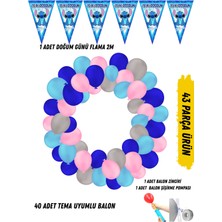 40 Adet Tema Uyumlu Renkli Balon Seti Stitch Stiç