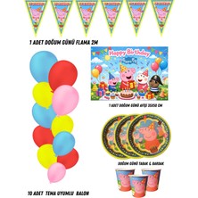 Peppa Pig 8 Kişilik Doğum Günü Parti Malzemeleri Süsleri