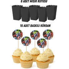Yenilmezler Avengers Temalı Doğum Günü Mısır Kutusu Baskılı Kürdan Seti