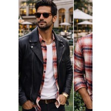 Varetta Erkek Kiremit Rengi Oduncu Gömlek Kalın Kışlık Cepli Klasik Geniş Kesim