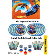 Hotwheels Ateşli Tekerler Temalı Doğum Günü Tabak , Bardak , Afiş Seti