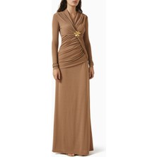 21SIX Pamuklu Jarse Nomie Maxi Kadın Elbise