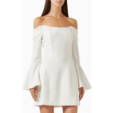 Hazelle Off-Shoulder Mini Elbise, Beyaz Zarif ve Şık Tasarım