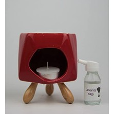 CINARSTORE Dekoratif Kırmızı Prizma Tasarımlı Buhurdanlık