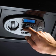 CINARSTORE LCD Ekranlı Küçük Boy Kasa Y-SS0000NFP - Standart Güvenlik - Şifre - 2 Adet 6 Şifeli Anahtar - 20 x 31 x 20 cm - Siyah