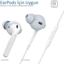 CINARSTORE Airpods 1. & 2. Nesil Kulak Içi Kılıf – 3 Çift Small Silikon Uç – 0.5mm Ultra Ince, Kaymaz, Şarj Kutusuna Uyumlu, Konforlu & Hijyenik Kullanım Açık Mavi