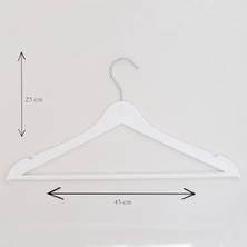 CINARSTORE Ahşap Görünümlü Plastik Askı, Elbise Askısı, Gömlek Askısı, Pantolon Askısı, Tişört Askısı (12, Beyaz)