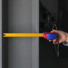 CINARSTORE WP261041 5MX25MM Naylon Kaplama Sarı Çift Taraflı Manyetik Çelik Şerit Metre