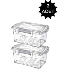 Titiz Kilitli Saklama Kabı 2 Adet Larder Saklama Kabı Set 750ml+750ml