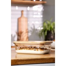 CINARSTORE Naturel 1050 ml Borosilikat Saklama Kabı