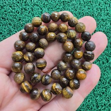 Faset Küre Kahve Kaplan Gözü Taşı 8 mm