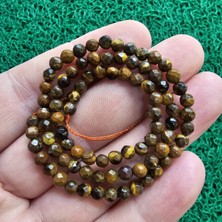 Faset Küre Kahve Kaplan Gözü Taşı 4 mm