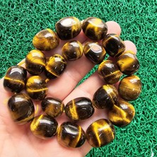 Tambur Kahve Kaplan Gözü Taşı 15 mm