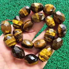 Silindir Kahve Kaplan Gözü Taşı 14 mm