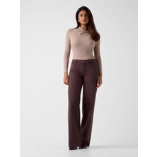 Guess Uzun Kollu Balıkçı Yaka Priscilla Saç Örgü Fitilli Triko Kadın Bej Triko W6RR07Z2YK2-A10L