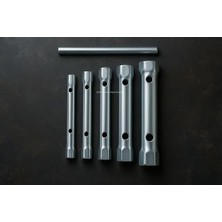 CINARSTORE Kovan Anahtar Seti, 6 Parça, Ergonomik El Tutamağı, Dayanıklı Çelik Malzeme, 8-17 mm Arası Kovan Anahtarları, Endüstriyel Kullanıma Uygun, Kompakt, Ekonomik, Onarım Bakım Takım Seti