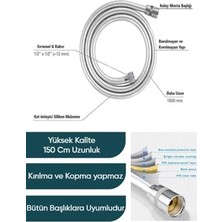 Yeşil Paslanmaz Kopmaz Kaliteli Pvc Duş Hortumu Tüm Duş Setleri ile Uyumlu 1,5 Metre