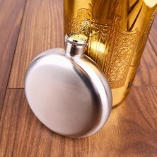 5 Oz 150 cc Hunili Çelik Viski Yuvarlak Içki Cep Matarası