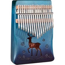 KLX-510-PAK Hakiki Ağaç Geyik Desenli Kalimba 17 Tuşlu Full Set