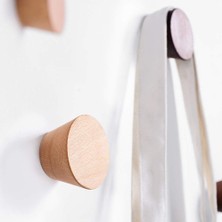 Mavi Trend Ahşap 4 Lü Koni Duvar Askılık Modern Iskandinav Stili Portmanto Askı Natürel