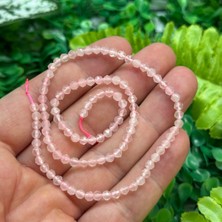 Faset Kesimli Küre Pembe Kuvars Taşı 4 mm