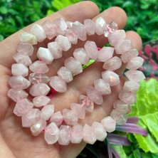 Elmas Kesim Kare Pembe Kuvars Taşı 10X6 mm