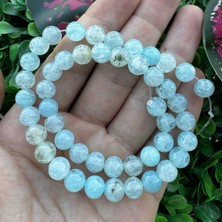 Küre Buz Mavi Akik Taşı 8 mm