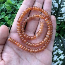 Rondela Turuncu Akik Taşı 6x4 mm