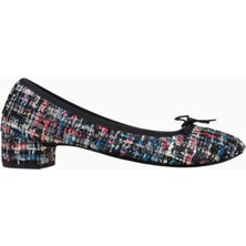 Repetto Camille 30 Ballerina Pumps, Parlak Tweed, Fiyonk Detaylı Tasarım, 30MM Topuk, Fransız Zarafeti