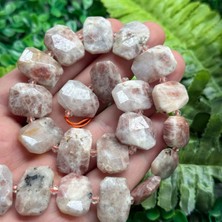 Elmas Kesimli Dikdörtgen Güneş Taşı 20X15 mm