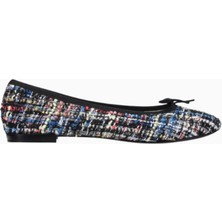 Repetto Cendrillon Ballet Flats, Siyah Tweed, Glitter Dokulu, Fiyonk Detaylı Sofistike, Fransız Zarafeti