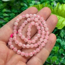 Faset Kesimli Küre Pembe Kuvars Taşı 6 mm