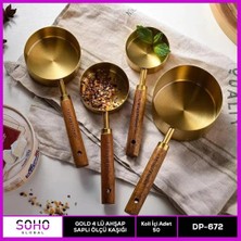Dinç Store 44 Gold 42LÜ Ahap Saplı Ölçü Kaşığı DINÇSTORE-4522