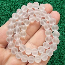 Küre Buzlu Beyaz Termal Kuvars Taşı 8 mm