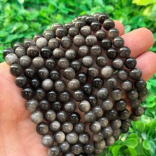 Küre Silver Obsidyen Taşı 8 mm