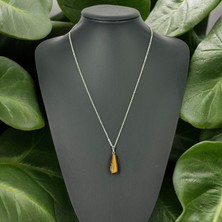 Uzun Damla Kaplan Gözü Kolye